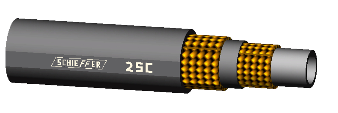 Kompakt-Hydraulik-Schlauch 2 SC - EN 857 mit 2 Drahtgeflechteinlagen